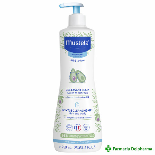 Gel de curatare delicat pentru par si corp x 750 ml, Mustela