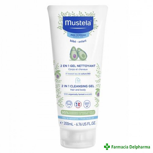 Gel de curatare 2 in 1 par si corp x 200 ml, Mustela