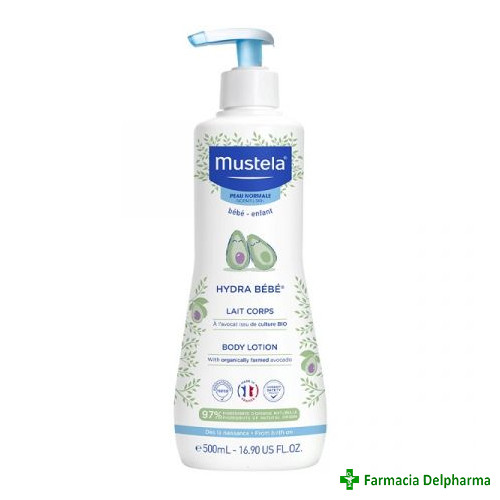 Lotiune de corp hidratanta pentru piele normala Hydra Bebe x 500 ml, Mustela