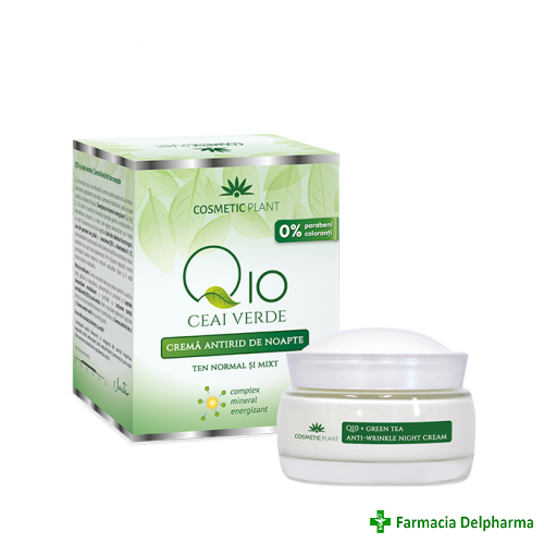 Crema Antirid Q10 noapte si ceai verde x 50 ml, Cosmetic Plant