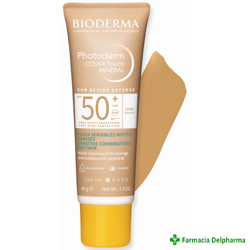 Photoderm Cover Touch Mineral SPF 50+ Auriu x 40 g, Bioderma