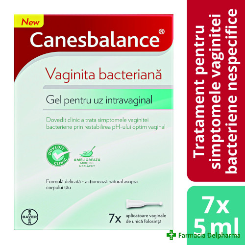 Canesbalance gel pentru vaginita bacteriana 7 aplicatoare x 5 ml, Bayer