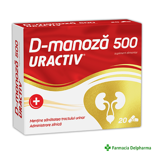 Uractiv d-manoza 500 mg x 20 caps.