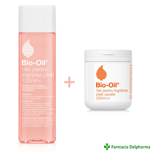 Pachet Bio-Oil ulei x 125 ml + Bio-Oil gel x 200 ml  (50% reducere)