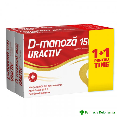 Uractiv D-manoza 1500 mg x 10 plicuri 1+1 gratis, Fiterman