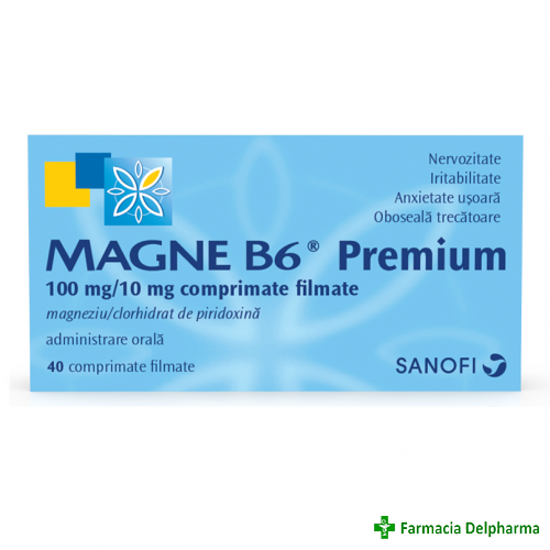Magne B6 Premium 100 mg/10 mg x 40 compr., Sanofi