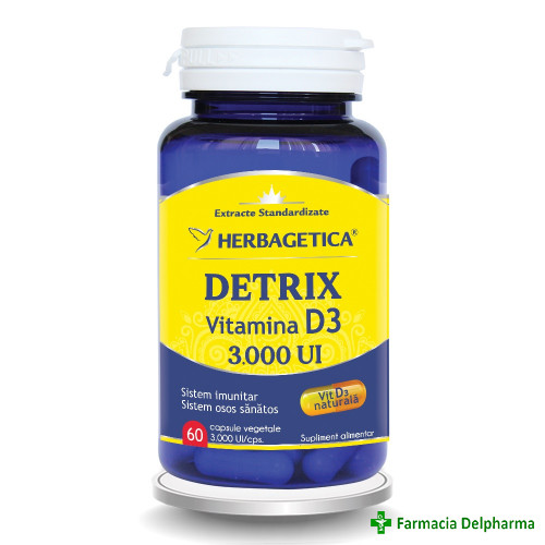 Detrix Vitamina D3 3000 UI x 60 caps., Herbagetica