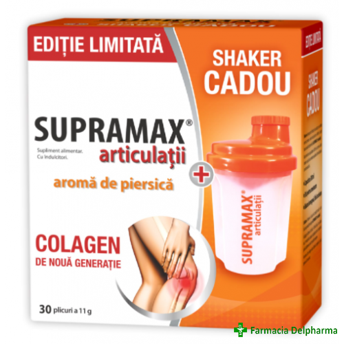 Supramax articulatii piersica x 30 plicuri + Shaker cadou, Zdrovit