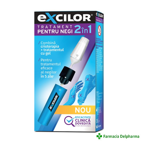 Excilor 2 in 1 tratament pentru negi x 3,3 ml, Magna Pharm