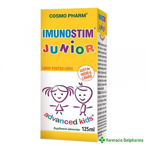 Imunostim Junior sirop (miere & lamaie) x 125 ml, Cosmopharm