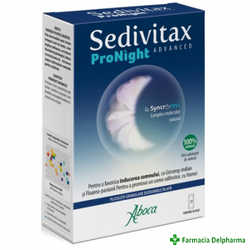 Sedivitax ProNight Advanced x 10 plicuri, Aboca