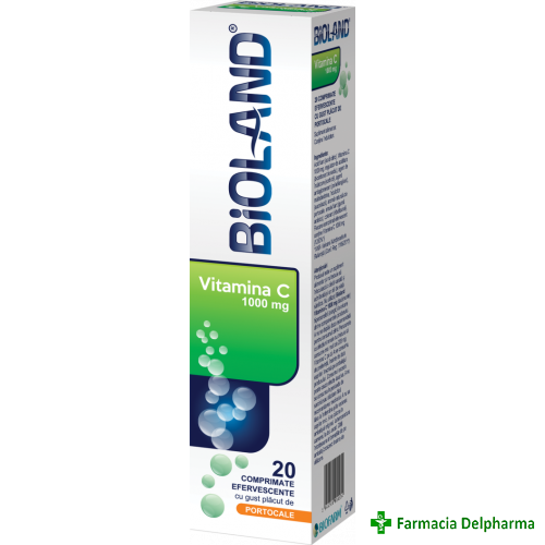 Bioland Vitamina C 1000 mg x 20 compr. eff., Biofarm