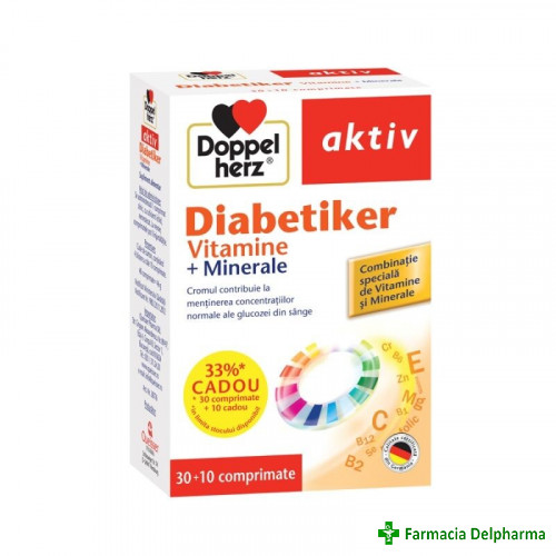 Diabetiker Vitamine + Minerale X 30 compr. + 10 compr. cadou, Doppelherz