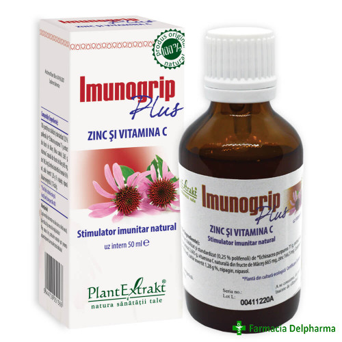 Imunogrip plus zinc si vitamina c x 50 ml plantextrakt srl