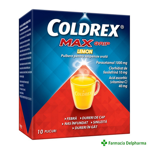 Coldrex MaxGrip Lemon x 10 plicuri, Perrigo