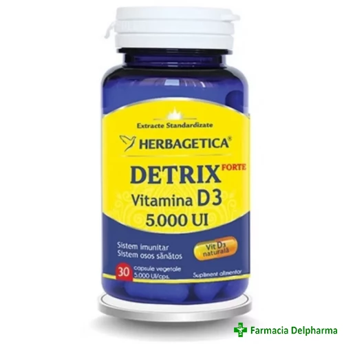 Detrix Forte Vitamina D3 5000 UI x 30 caps., Herbagetica