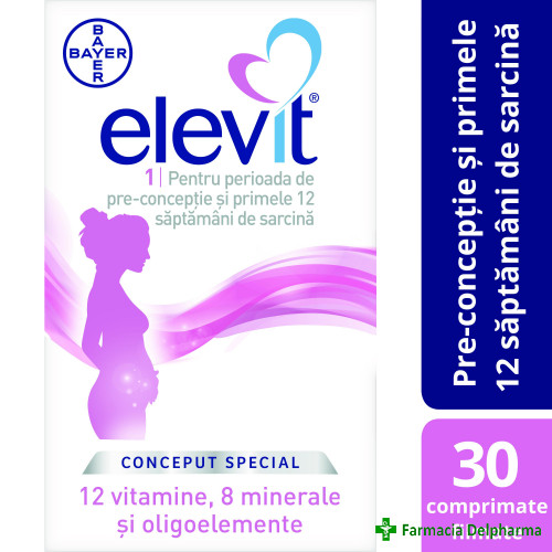 Elevit 1 (saptamanile 1-12) x 30 compr. film., Bayer