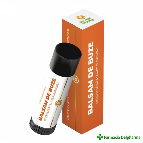 Balsam de buze cu ulei de catina si portocala x 5 ml, Orange Valley