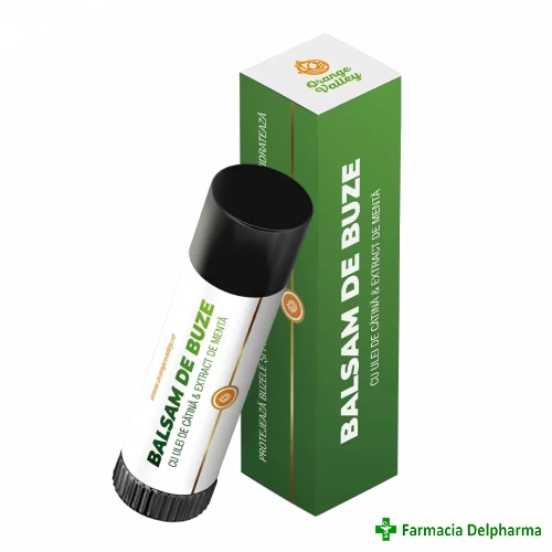 Balsam de buze cu ulei de catina si menta x 5 ml, Orange Valley