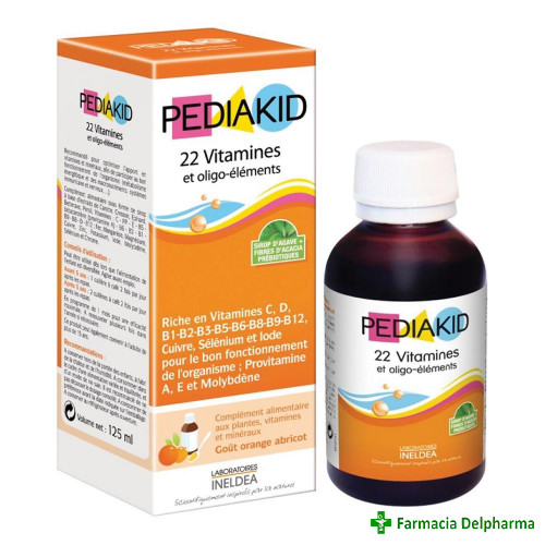 Pediakid sirop 22 vitamine & Oligoelemente x 125 ml, Laboratoires Ineldea