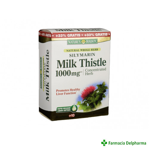 Silymarin Milk Thistle 1000 mg x 30 + 10 caps., Nature's Bounty