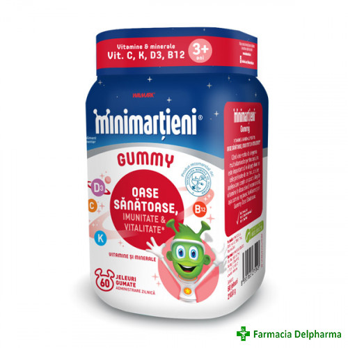 Minimartieni Gummy Bone Active jeleuri x 60 buc., Walmark