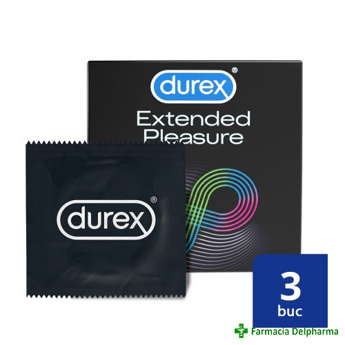 Prezervative Durex Extended Pleasure x 3 buc., Durex