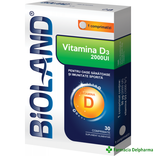 Bioland Vitamina D3 2000UI x 30 compr., Biofarm