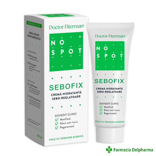 Crema hidratanta sebo-reglatoare No Spot Sebofix x 50 ml, Doctor Fiterman