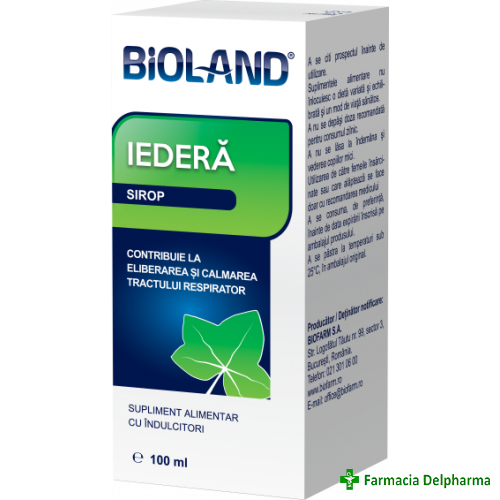 Bioland Iedera sirop x 100 ml, Biofarm