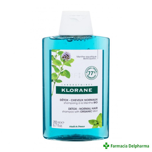 Sampon detoxifiant cu extract de menta Bio Klorane x 200 ml, Pierre Fabre