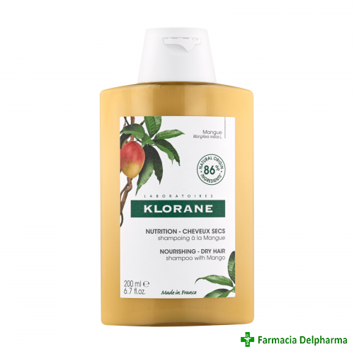 Sampon nutritiv cu mango pentru par uscat Klorane x 200 ml, Pierre Fabre