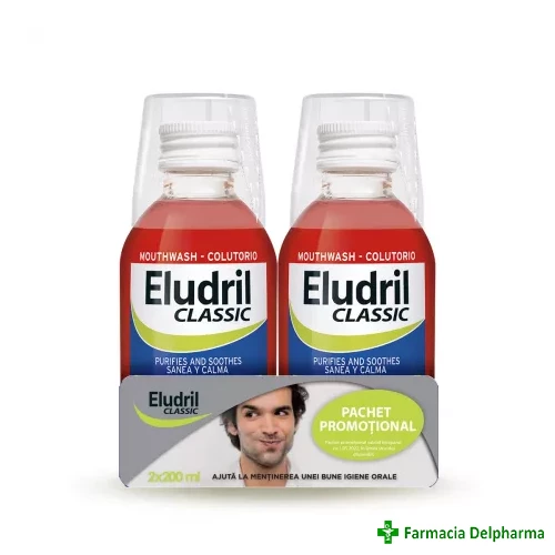 Apa de gura Eludril Classic 2 x 200ml, Pierre Fabre