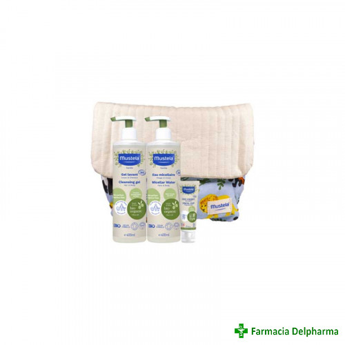 Gel de curatare BIO x 400 ml + Apa micelara BIO x 400 ml + Crema hidratanta BIO x 40 ml cadou + rucsac, Mustela