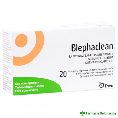 Blephaclean servetele sterile pentru igiena pleoapelor x 20 buc., Thea