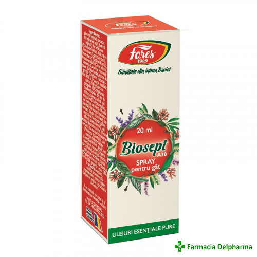 Biosept spray pentru gat A30 x 20 ml, Fares