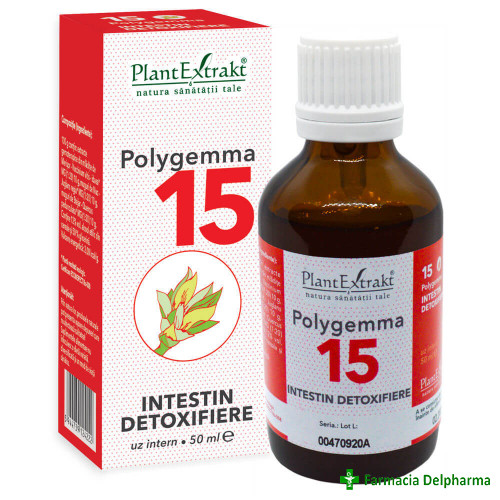 Polygemma 15 Intestin Detoxifiere x 50 ml, PlantExtrakt