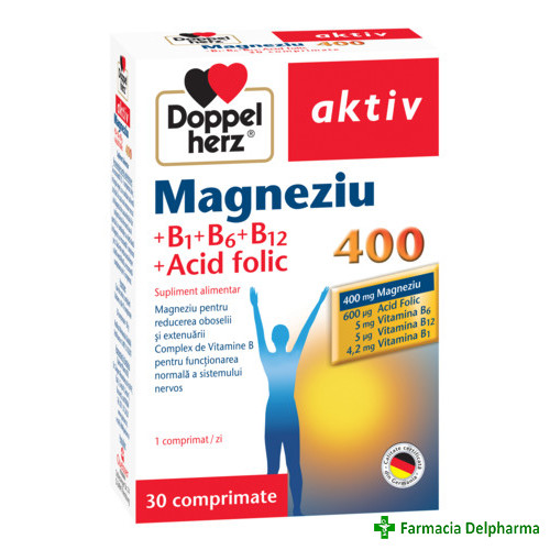 Magneziu + Vit. B1 +Vit. B6 + Vit. B12 + Acid Folic X 30 compr., Doppelherz