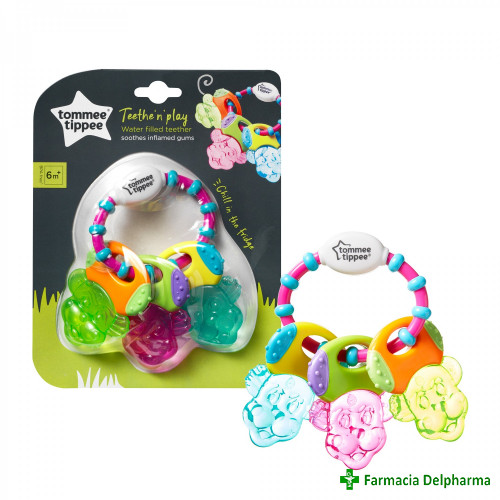 Inel gingival Teethe'n'play umplut cu apa 6luni+ Multicolor x 1 buc. TT0267, Tommee Tippee