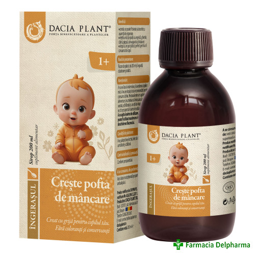 Sirop creste pofta de mancare Ingerasul x 200 ml, Dacia Plant