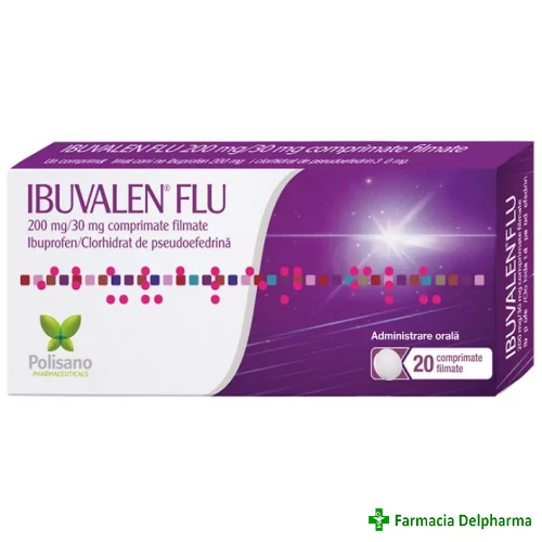 Ibuvalen Flu 200 mg/30 mg x 20 compr., Polisano