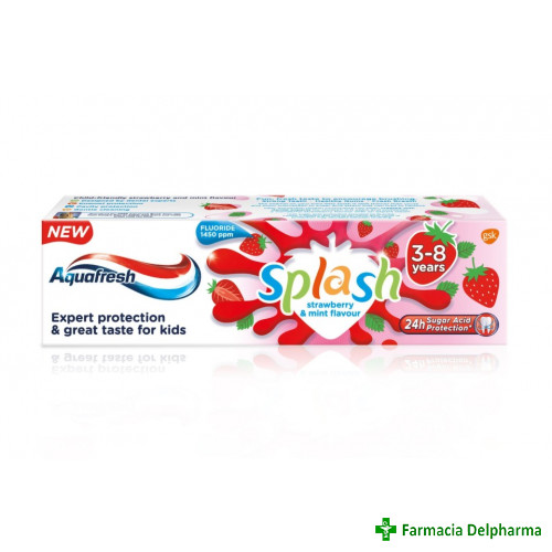 Pasta de dinti copii Splash 3-8 ani x 50 ml, Aquafresh