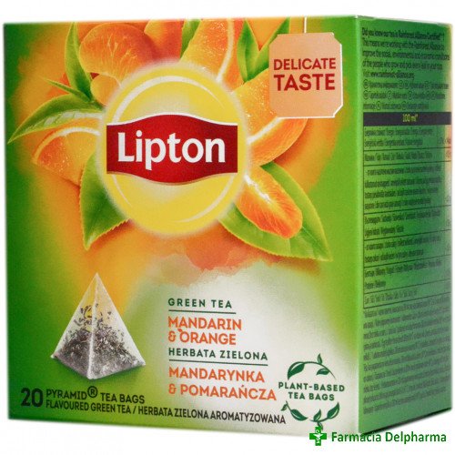 Ceai Verde cu Mandarin si Portocale x 20 plicuri, Lipton