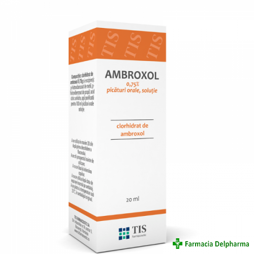 Ambroxol 0,75% picaturi orale x 20 ml, Tis Farmaceutic