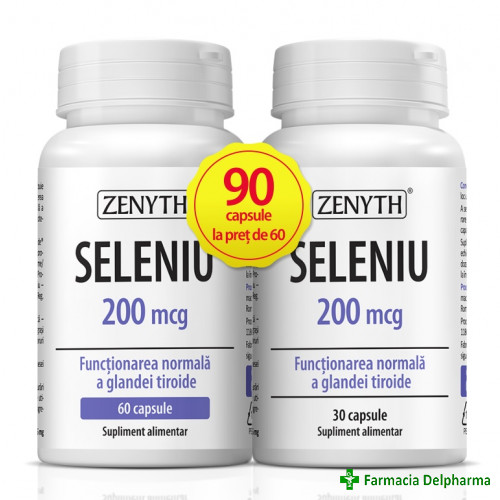 Seleniu 200 mcg x 60 caps. + 30 caps. cadou, Zenyth