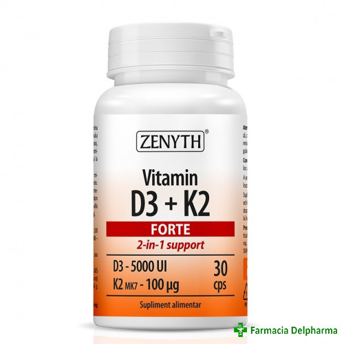 Vitamina D3 + K2 Forte x 30 caps., Zenyth