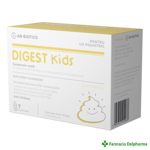 Digest Kids suspensie orala x 7 buc., Ab-Biotics