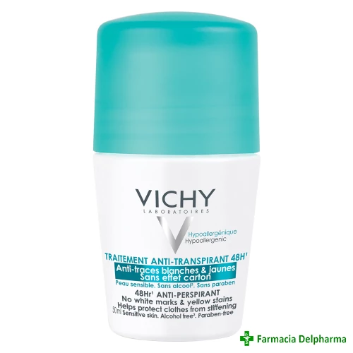 Deodorant roll-on antiperspirant anti-urme 48 h x 50 ml, Vichy
