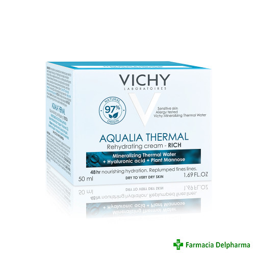 Crema rehidratanta pentru ten uscat si foarte uscat Aqualia Thermal Rich x 50 ml, Vichy
