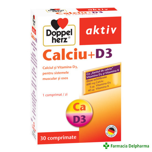Doppelherz-aktiv calciu + vitamina d3 x 30 compr.